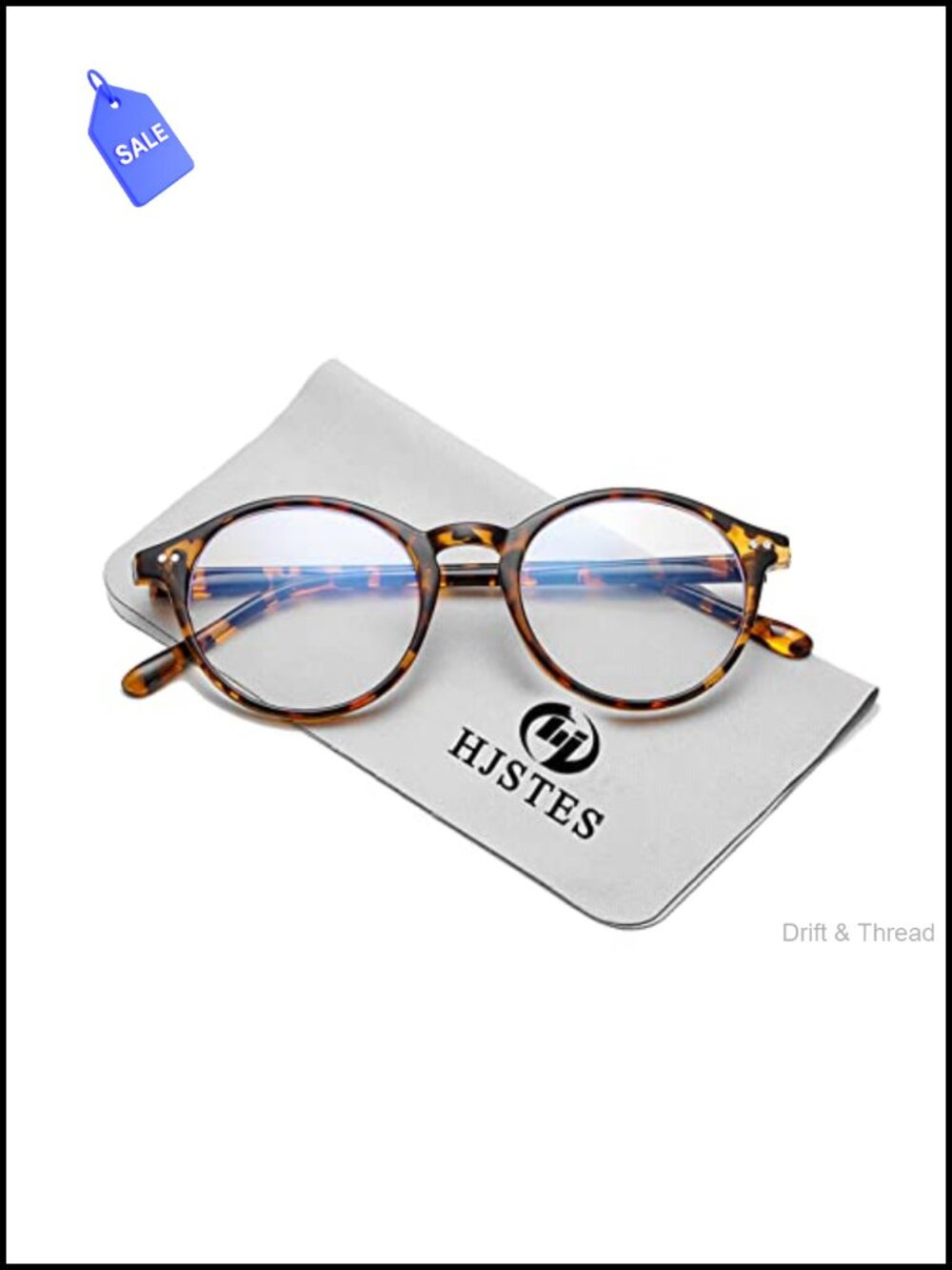 Round Blue Light Blocking Glasses Thick TR90 Frame Eyeglasses